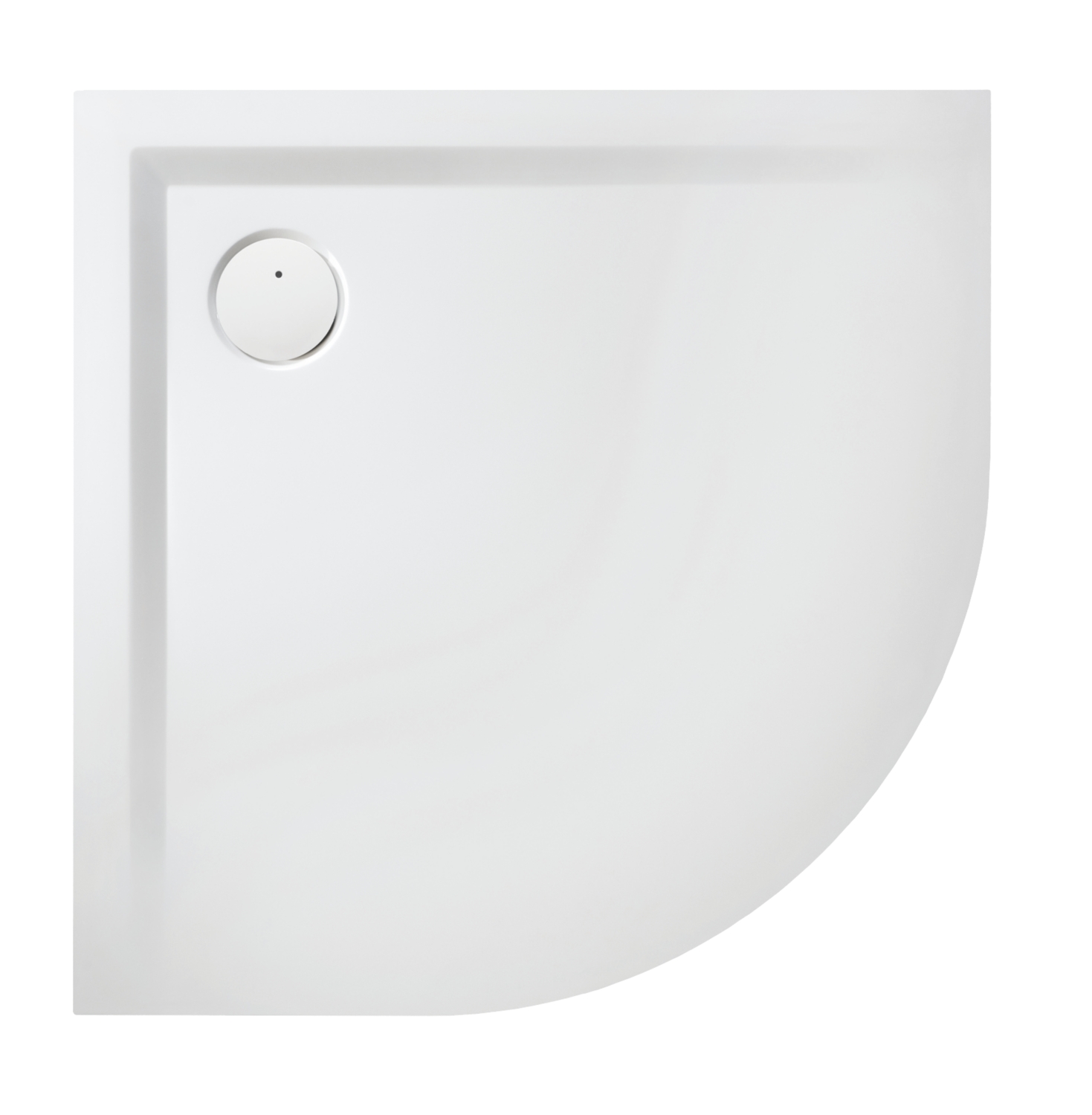Receveur Space Minéral extra-plat 1/4 rond à poser ou à encastrer L12SM3Q1090 Leda