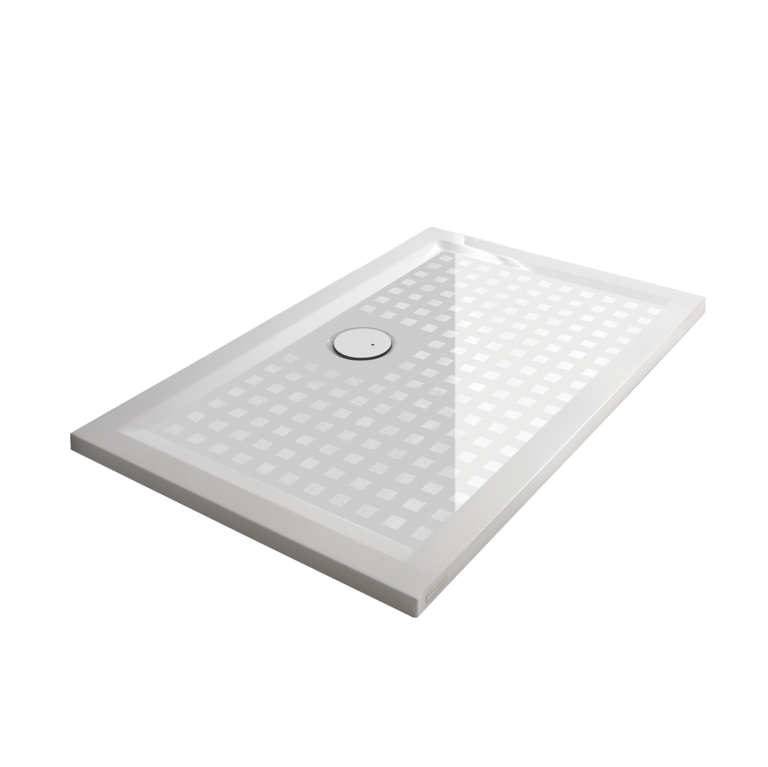 Receveur Space Minéral extra-plat rectangulaire antidérapant à poser ou à encastrer Leda