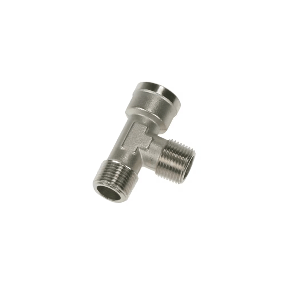 Té égal en bout x2 mâles x femelle laiton nickelé série 0932 Parker Legris