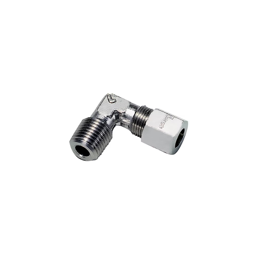 Piquage coudé 90° universel à bague pour tube x mâle BSPT inox 316L série 1809 Parker Legris