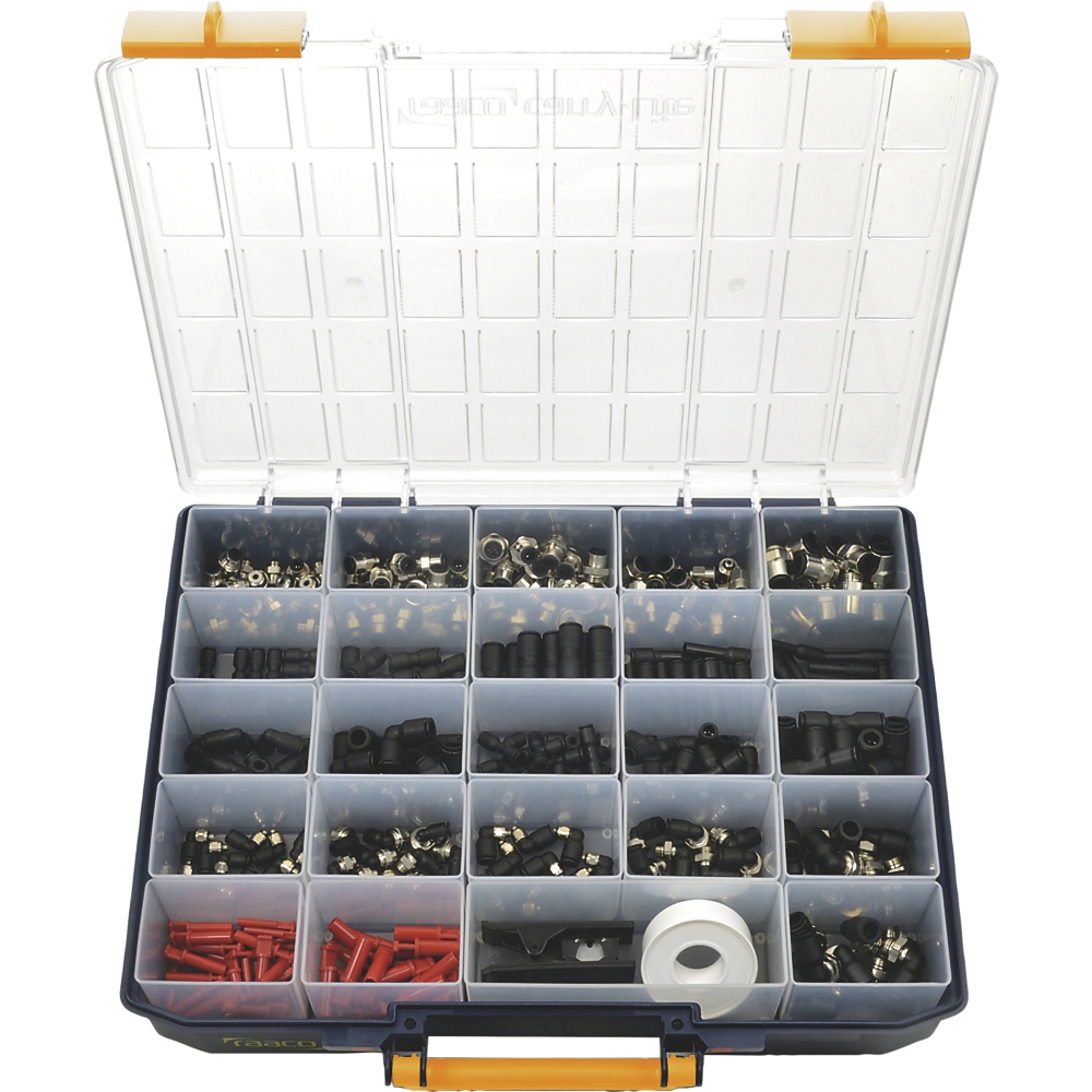  Valise de raccords encliquetable pour tube + mâle BSPT polymère laiton nick série 3150 