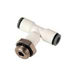 Té au centre Liquifit encliquetable pour tube x mâle BSPP biopolymère inox série 6958 Parker Legris