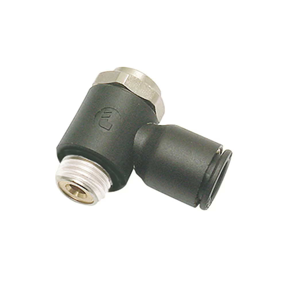 Régleur de débit pneumatique coudé 90 ° mâle / tube pour tube polymère technique série 7015