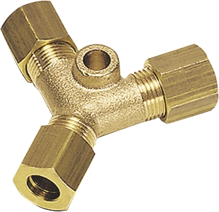 Y simple égal universel à bague avec fixation pour tube laiton série 0142 Parker Legris