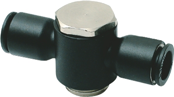 Banjo double opposé 90° encliquetable tube x mâle BSPP métrique polymère laiton série 3119 Parker Legris