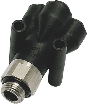 Y double encliquetable pour tube x mâle polymère laiton nickelé série 3132 Parker Legris