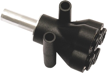 Y double inégal enfichable pour tube vers tube polymère laiton nickelé série 3143 Parker Legris