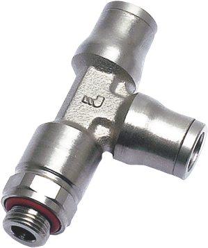 Té en bout orientable encliquetable pour tube x mâle BSPP métrique laiton FDA série 3693 Parker Legris