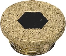  Bouchon laiton 6 pans creux collerette mâle cylindrique - Série 0209 