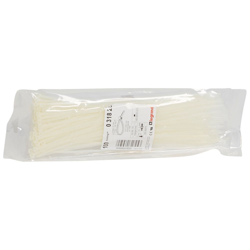 Collier Colring largeur 3,5mm - longueur 280mm - sachet de 100 pièces - incolore