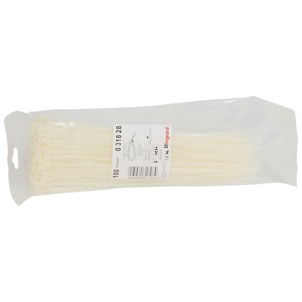 Collier Colring largeur 4,6mm - longueur 280mm - sachet de 100 pièces - incolore