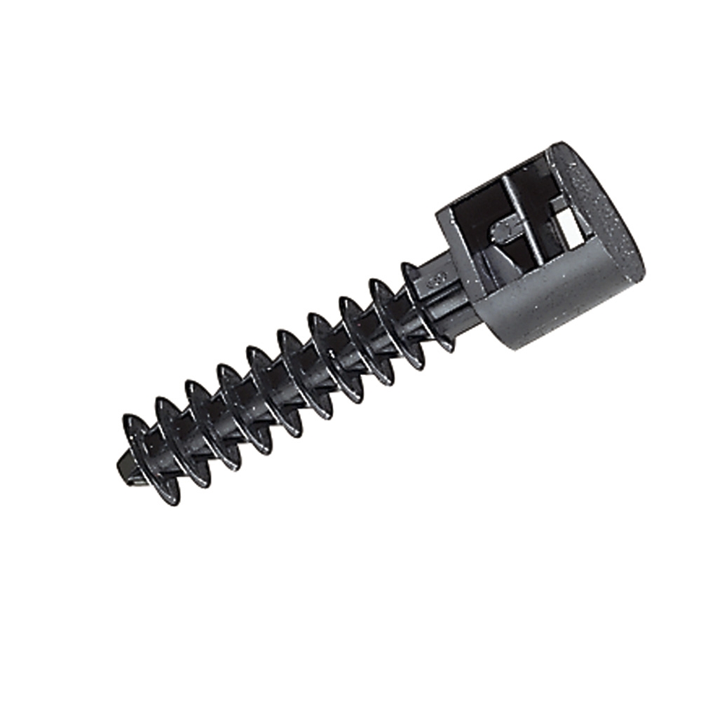 Embase noire protégée ultraviolets à cheville à écartement mural perçage Ø8mm