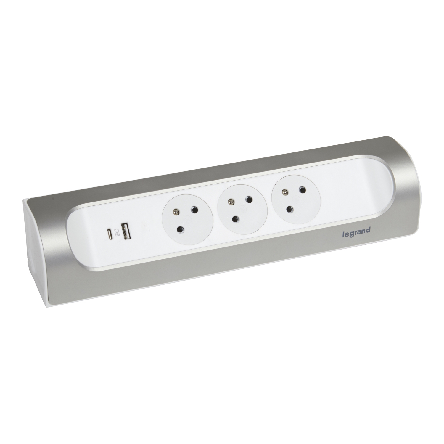 Multiprise 3 prises + 1 x USB-A + 1 x USB-C Legrand blanc et