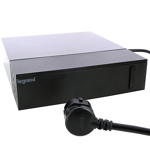 Rallonge TV Boitier 4x2P+T + 4x2P, interrupteur, parafoudre et cordon 2m - noir Legrand