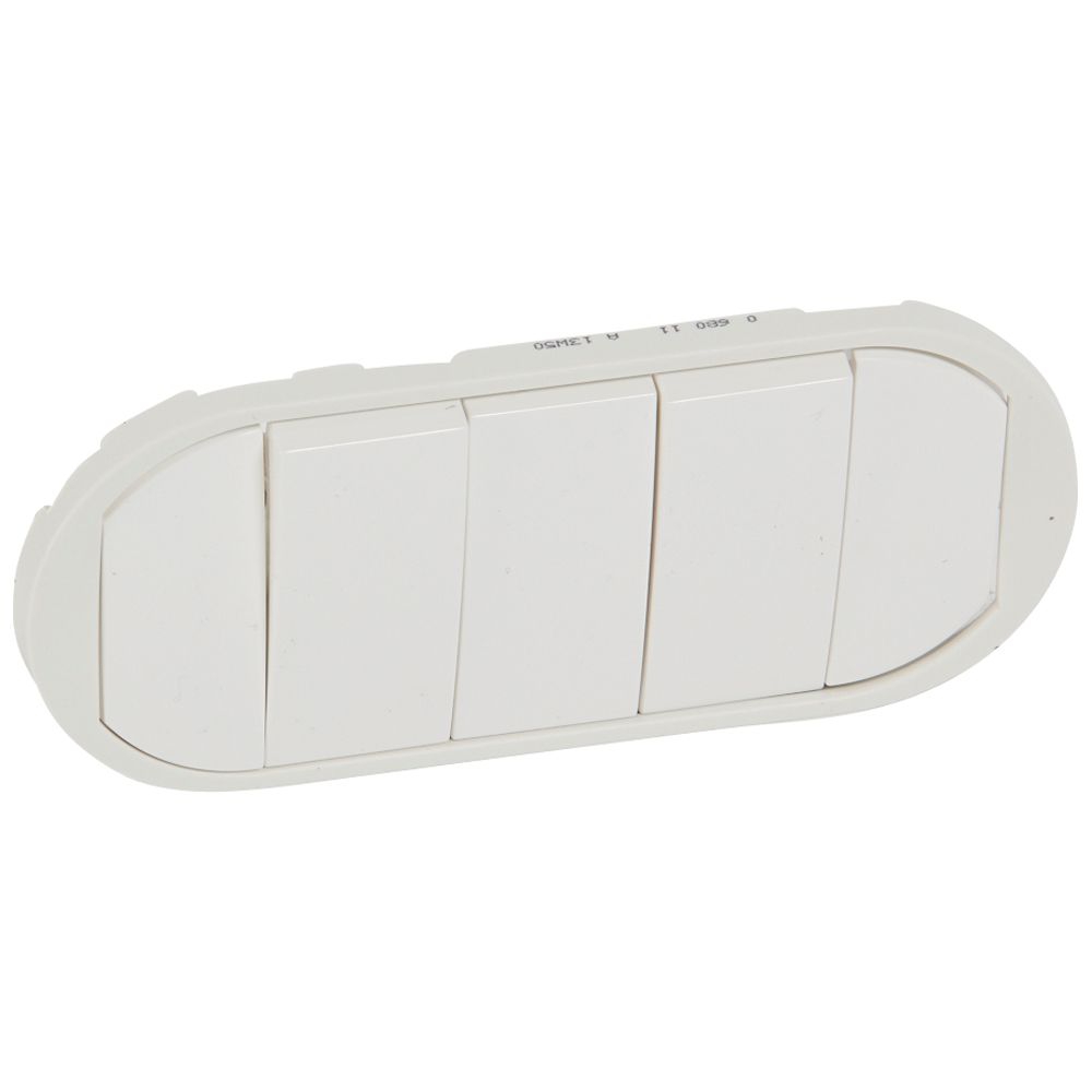 Enjoliveur Céliane blanc pour VV / poussoir 5 cdes compactes Legrand