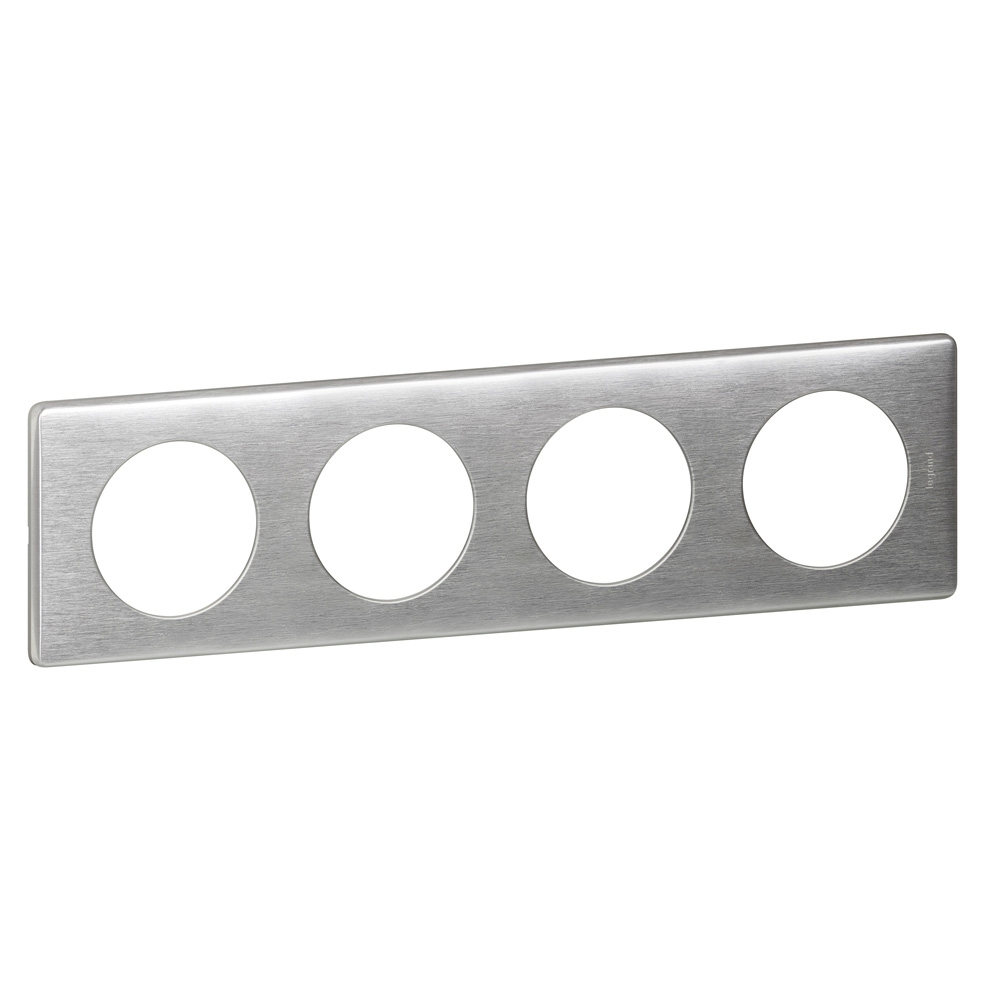 Plaque 4 postes Céliane Anodisé - Aluminium