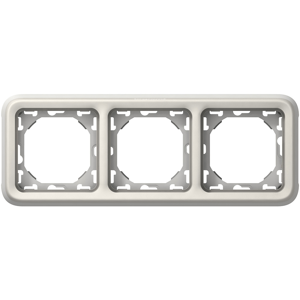 Support plaque 3 postes blanc Plexo 55 Legrand