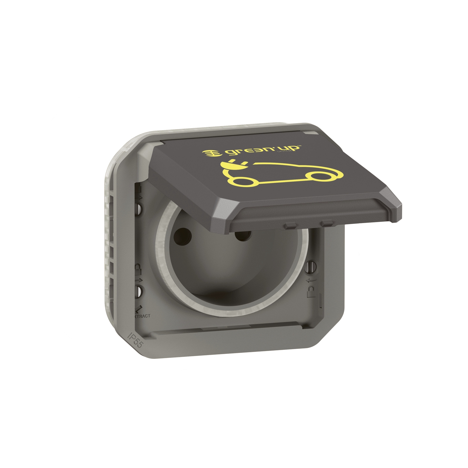 Prise pour recharge véhicule électrique Plexo composable anthracite