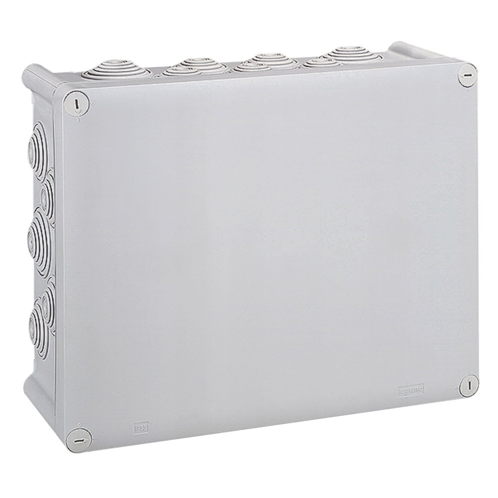 Boite rectangulaire360x270x124 étanche Plexo gris - embout (24) -IP55/IK07- 750°C Legrand