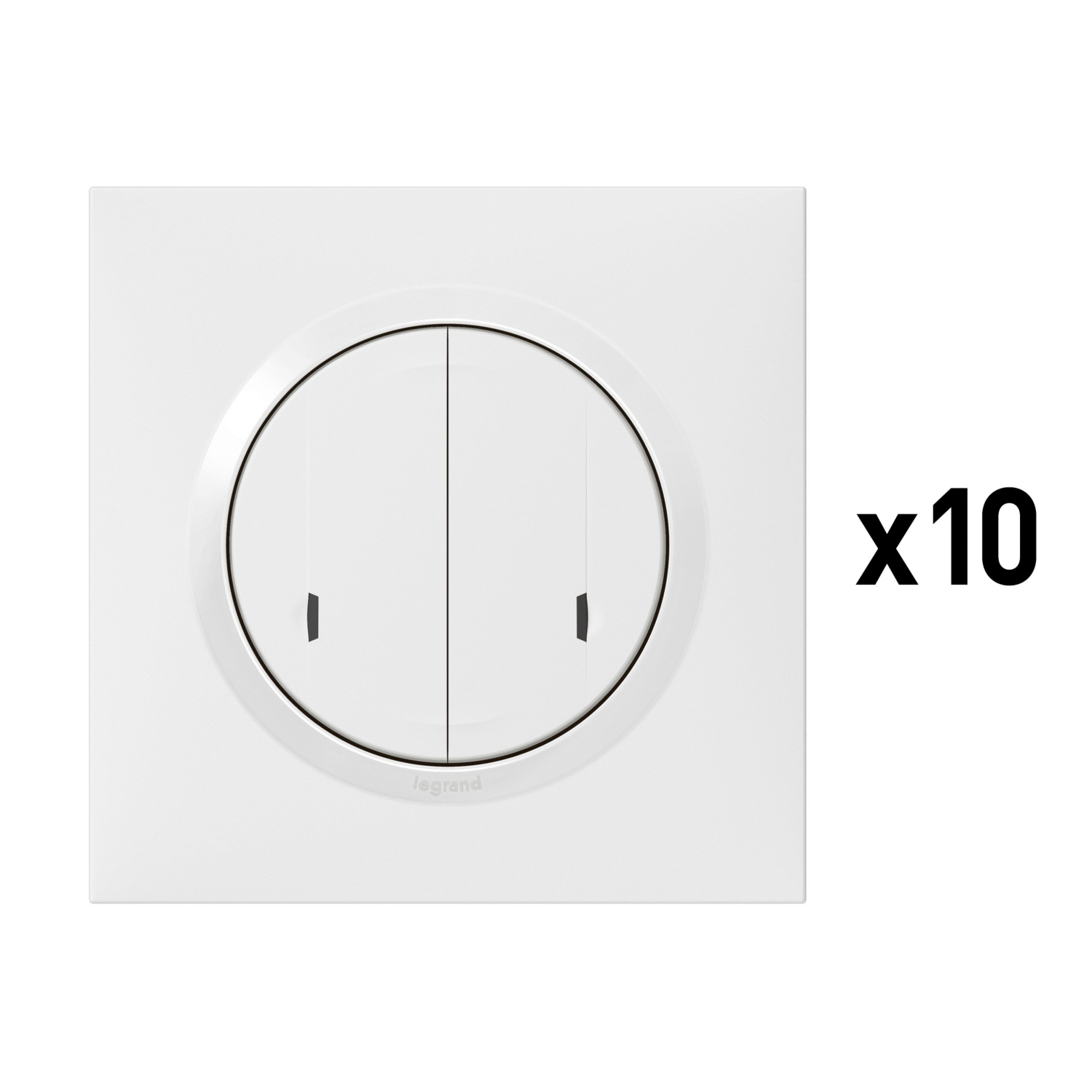 10X interrupteur double avac neutre blanc