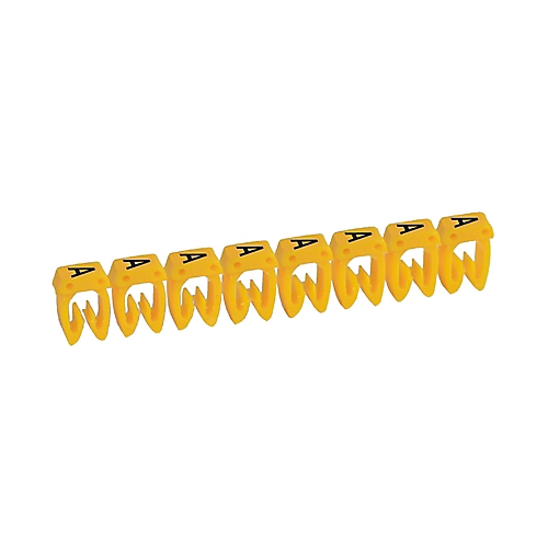 Repère fil et câble, CAB 3, 0,5 à 1,5 mm², Lettre imprimé, diamètre: 2 à 3,2 mm², jaune Legrand