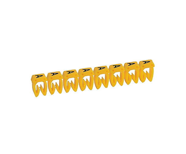 Repère fil et câble, CAB 3, 0,5 à 1,5 mm², Lettre imprimé, diamètre: 2 à 3,2 mm², jaune Legrand