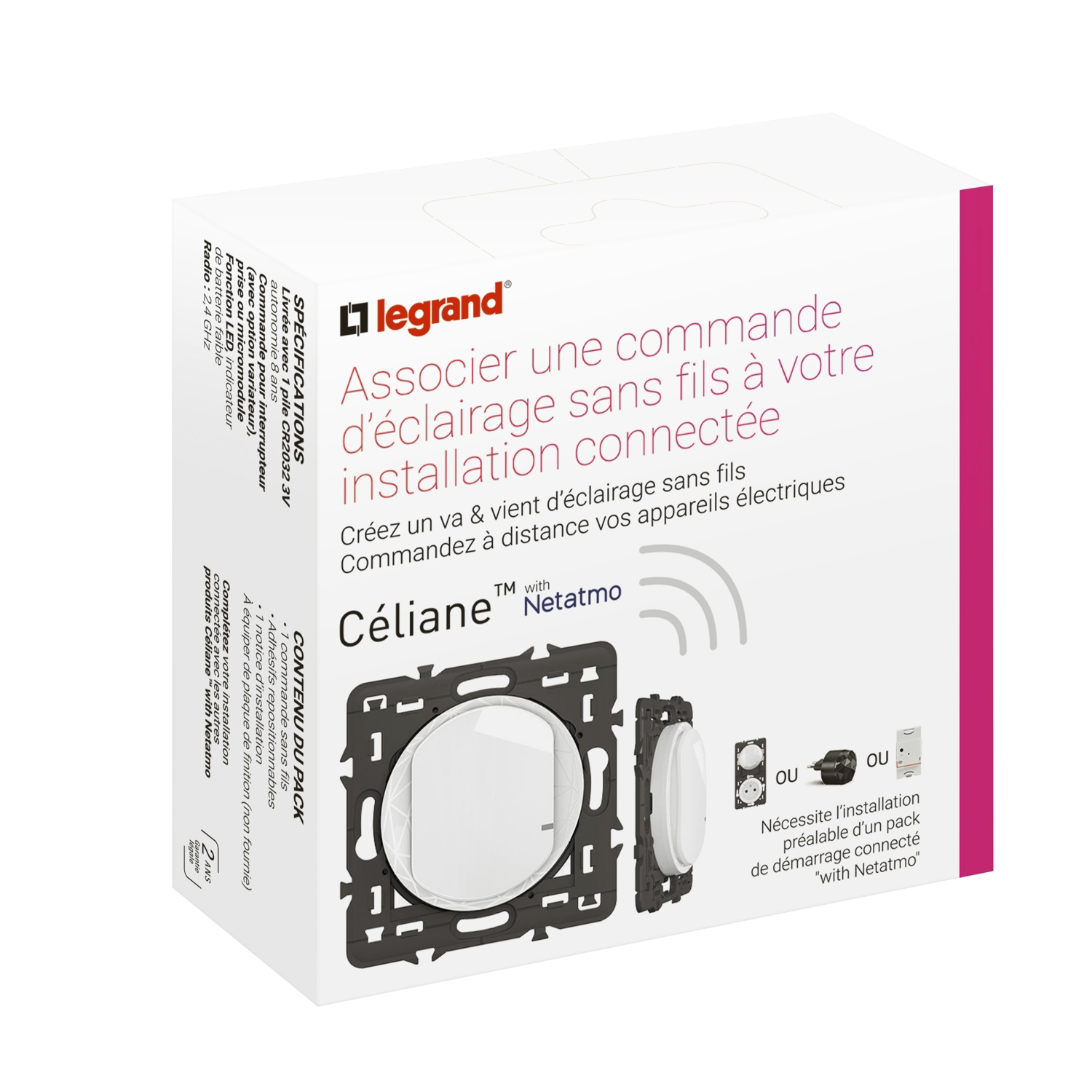 Mécanisme prémonté - Commande éclairage New Céliane with Netatmo Legrand Netatmo