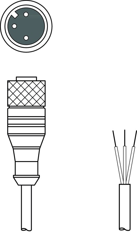 Câble de raccordement en PVC droit femelle Leuze