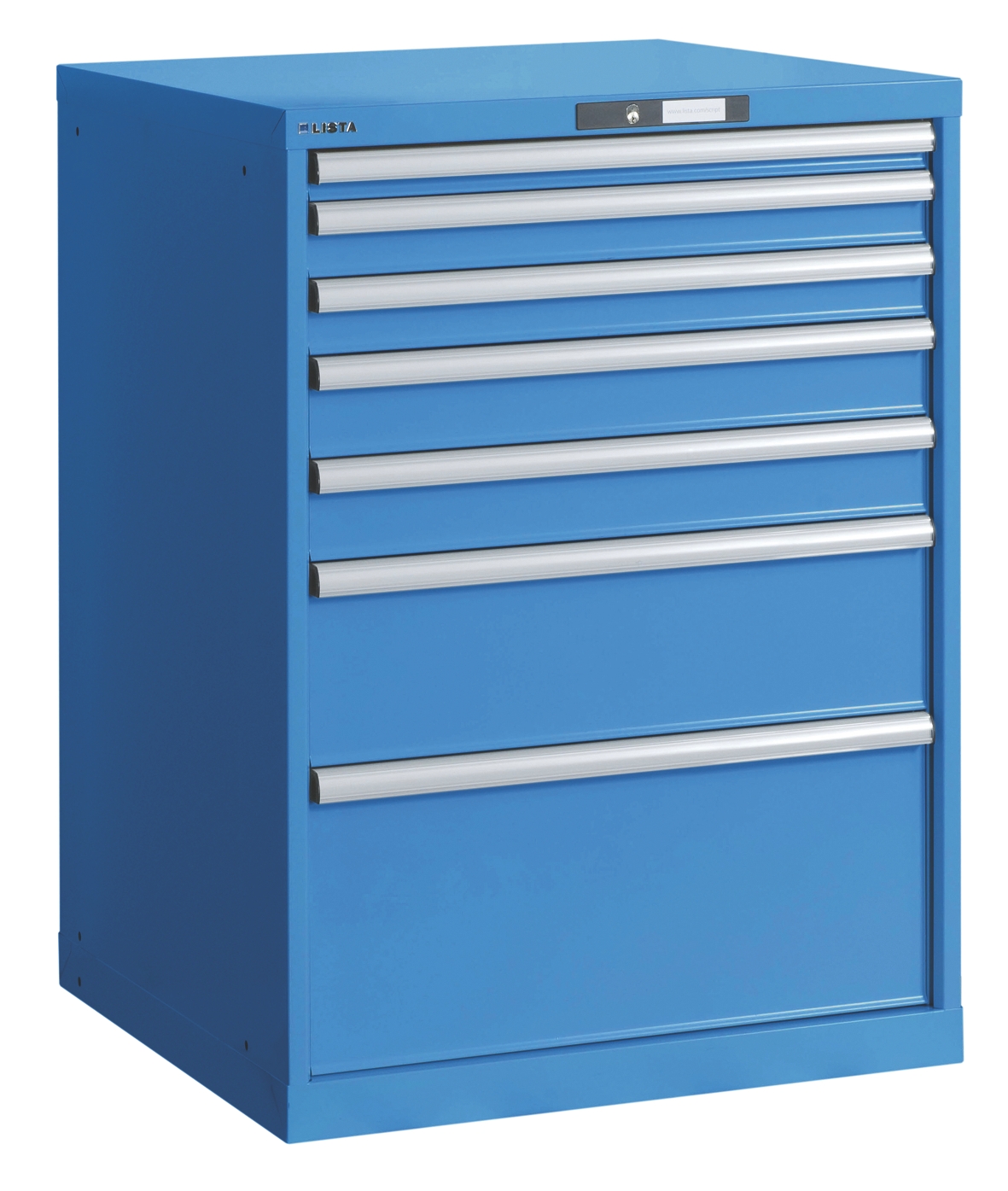 Armoire 7 tiroirs bleue Lista