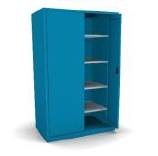 Armoire à portes battantes charge lourde 4 tablettes - Bleu Lista