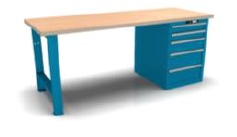 Etabli bleu 5 tiroirs 2000 mm Lista