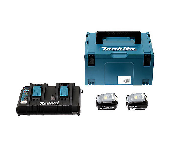 Pack Energie 2 Batteries 18V 5Ah BL1850B + Chargeur Double Makita