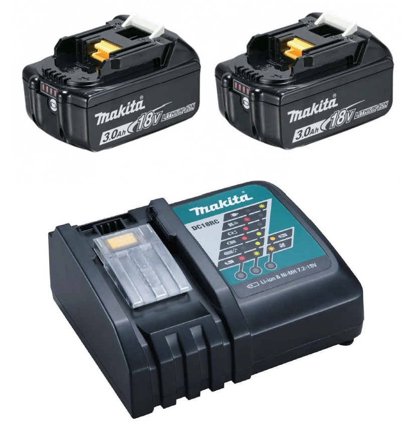 Pack énergie 18V 2 Batteries 2x 18V 3Ah + chargeur rapide Makita