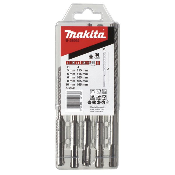 Coffret 5 forets SDS-Plus 4 taillant Nemesis II B-58992 Makita