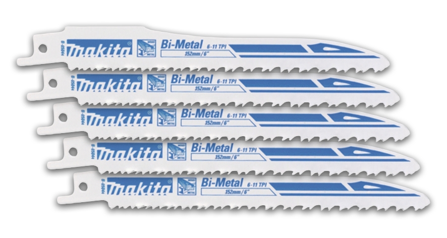 Lot de 5 lames S-Express pour scie sabre L 152 mm Makita
