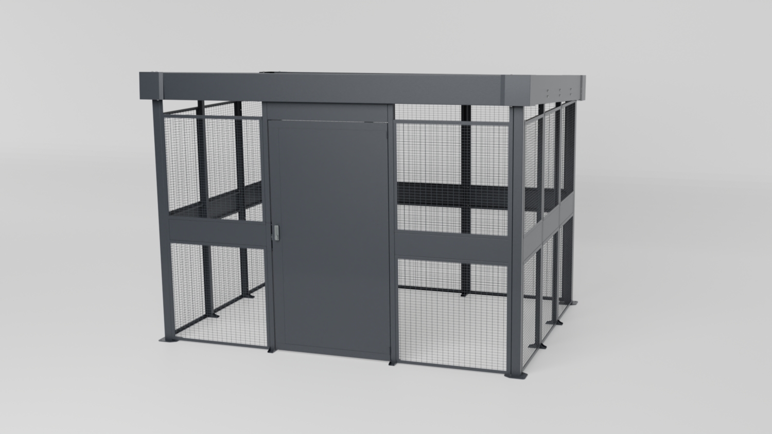 Abri Cleverpark grillagé sécurisé élément depart H 2530 x L 2690 x l 2470 mm Manorga