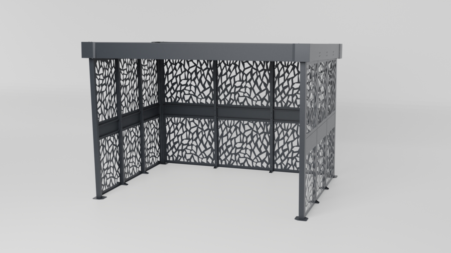 Abri Cleverpark tôlé ouvert élément depart H 2530 x L 2690 x l 2470 mm Manorga