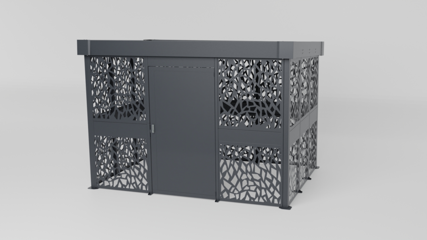Abri Cleverpark tôlé sécurisé élément depart H 2530 x L 2690 x l 2470 mm Manorga