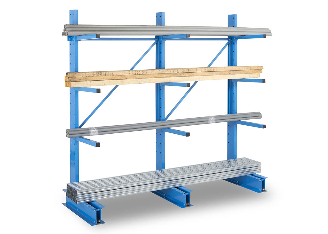 Rayonnage Cantilever léger simple face Charges longues Manorga