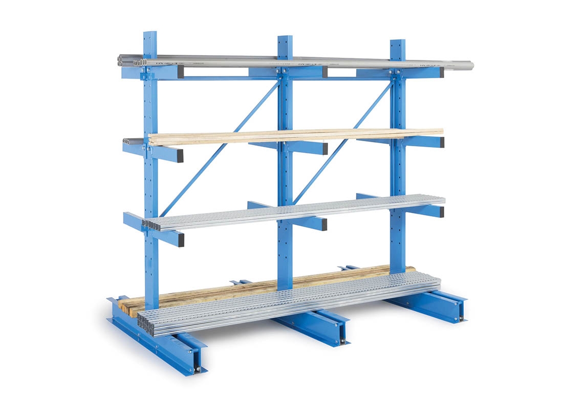 Rayonnage Cantilever léger double face Charges longues Manorga