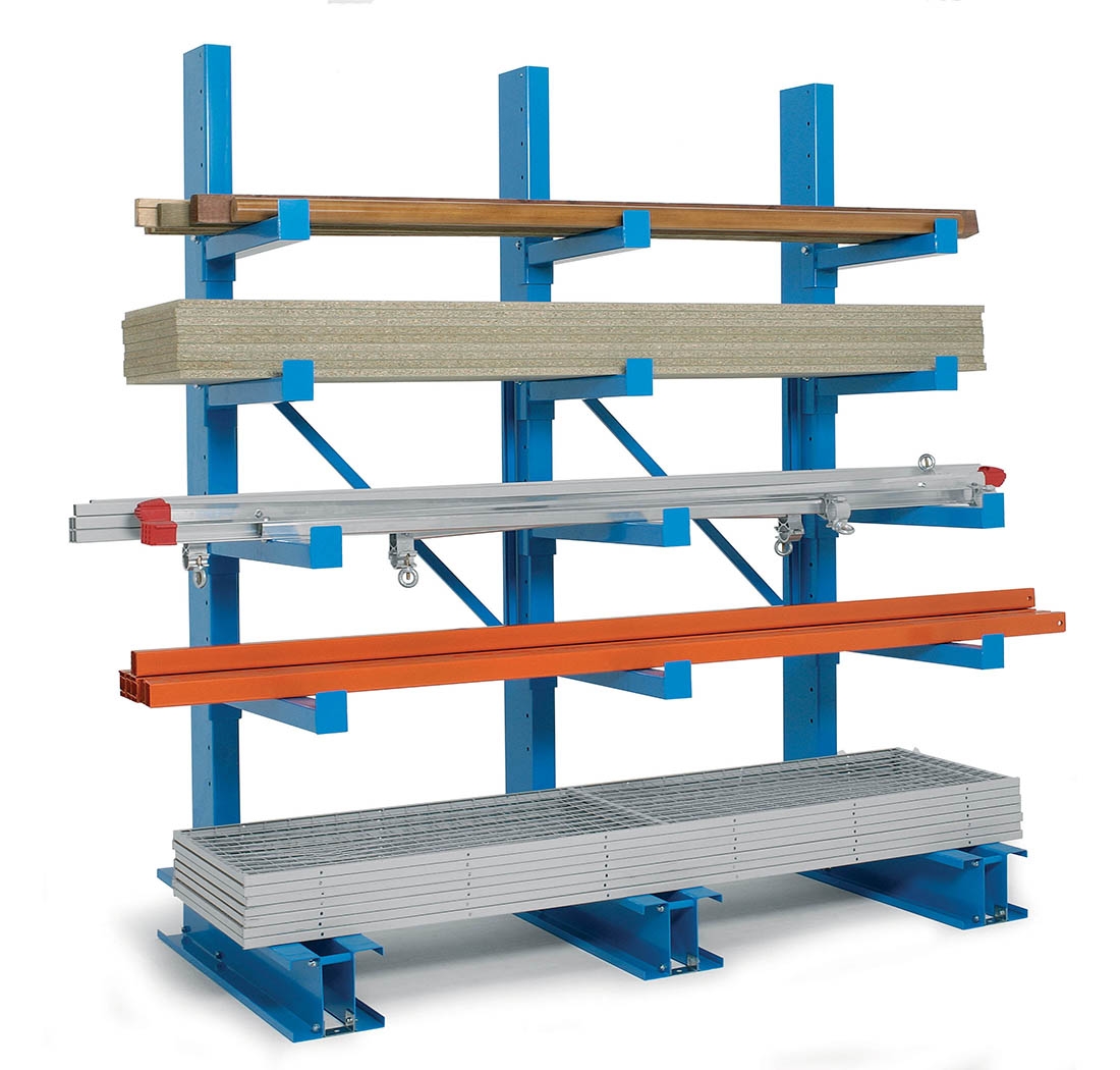 Rayonnage Cantilever lourd simple face Charges longues Manorga
