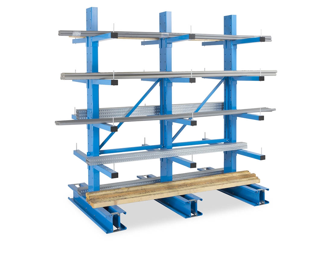 Rayonnage Cantilever lourd double face Charges longues Manorga