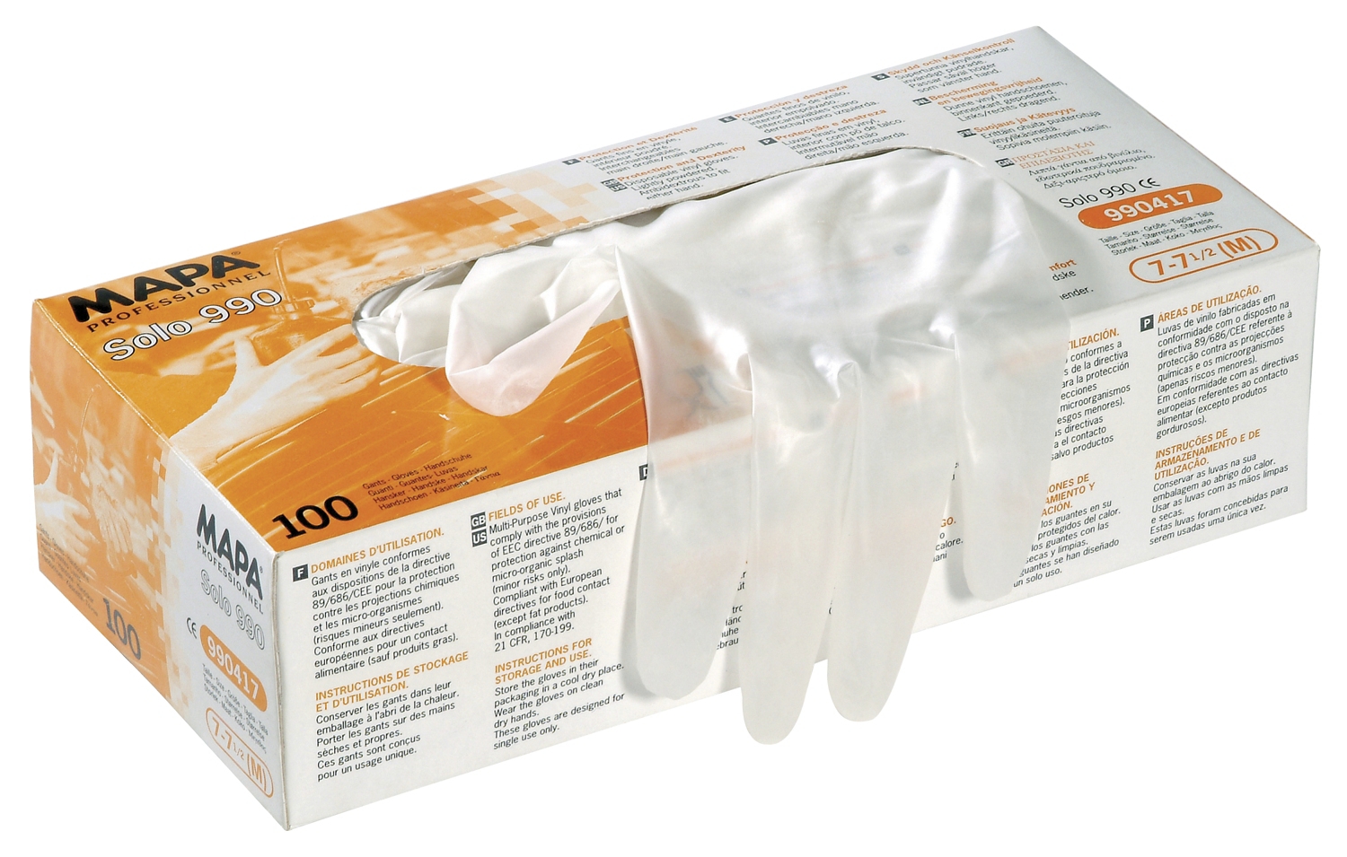  Gants jetables PVC poudré Solo 990 