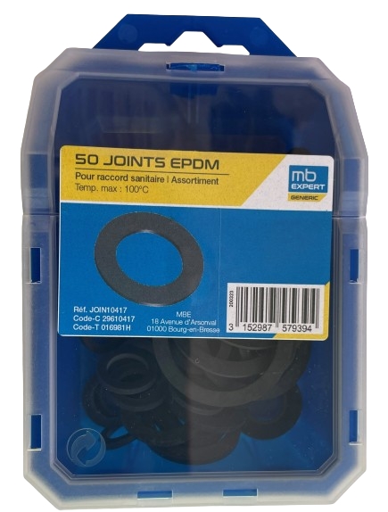 Assortiment de joints plats EPDM noir 