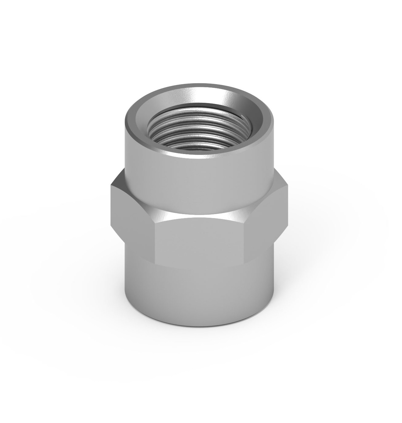 Manchon égal femelle cylindrique laiton nickelé