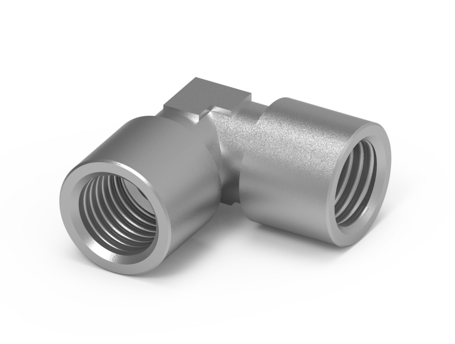 Coude 90° femelle / femelle cylindrique laiton nickelé