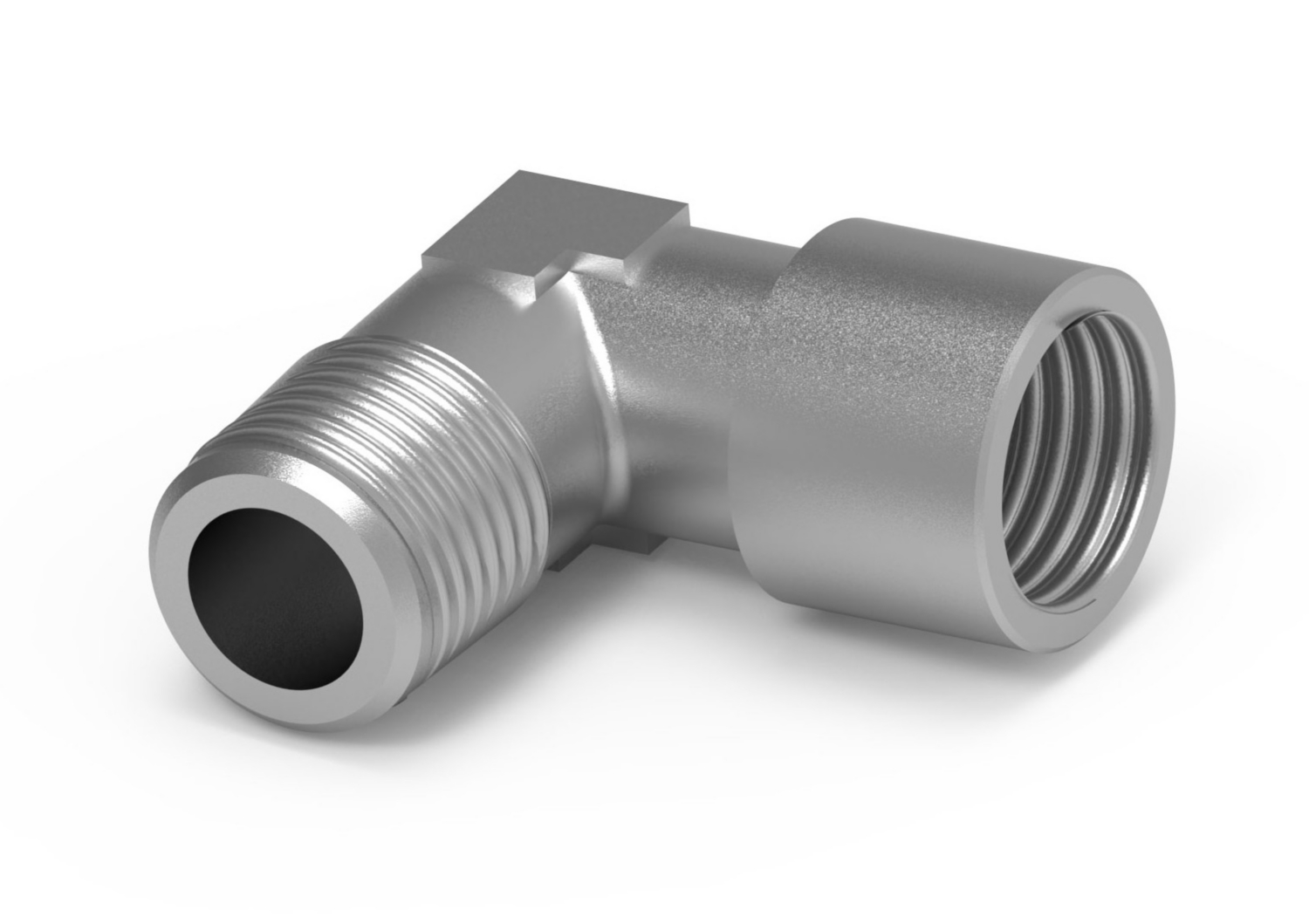 Coude 90° mâle conique vers femelle cylindrique laiton nickelé