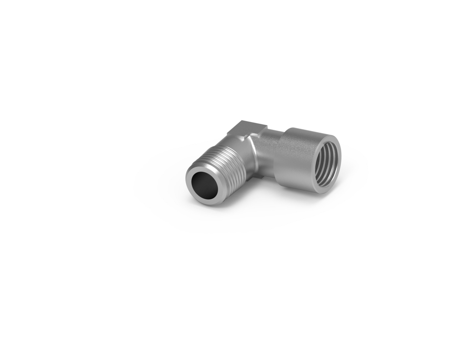  Coude 90° mâle métrique conique femelle cylindrique laiton nickelé 