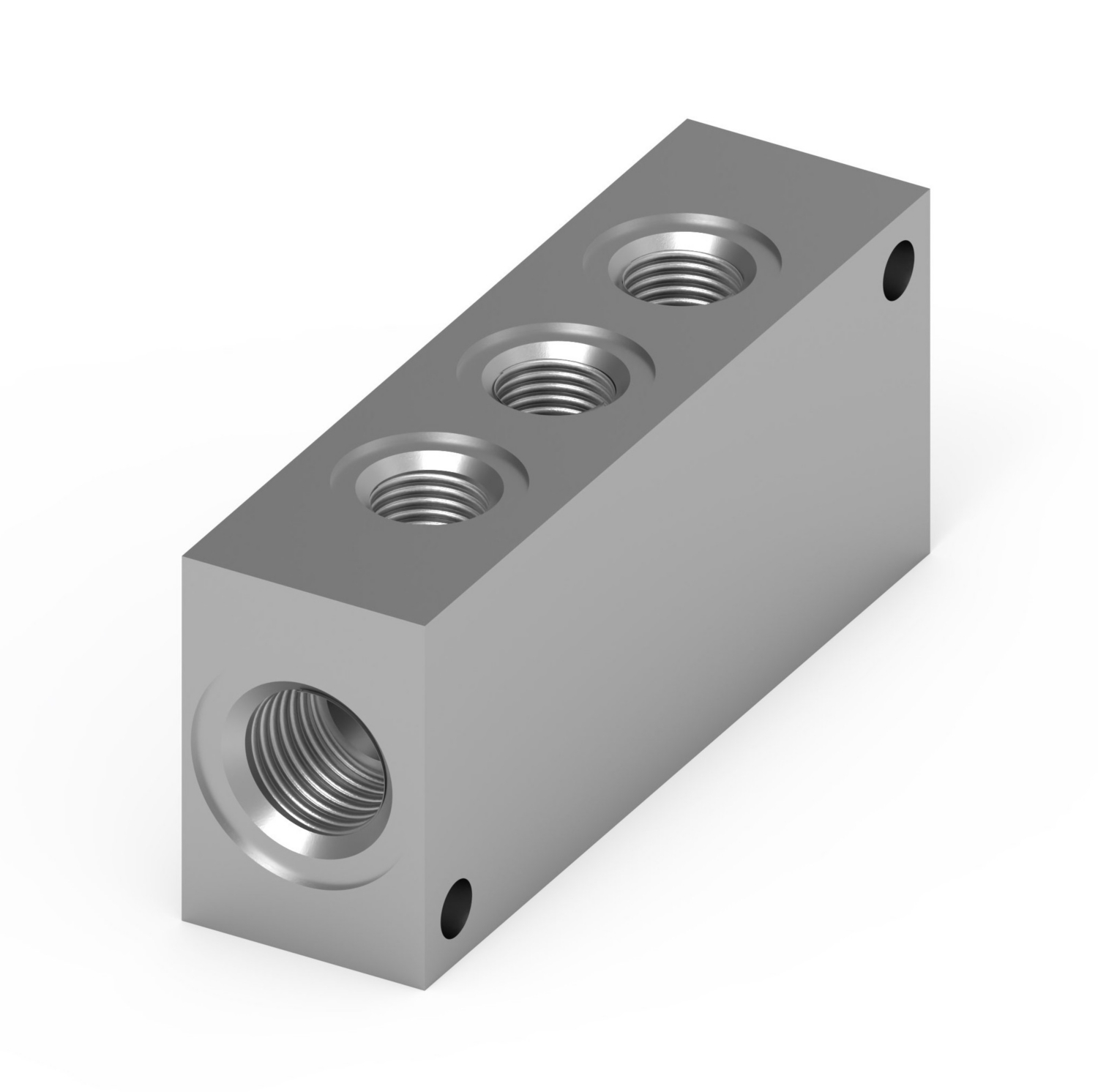 Nourrice double femelle cylindrique 5 sorties aluminium anodisé