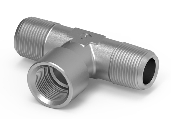 Té mâle mâle conique femelle au centre cylindrique laiton nickelé MB Expert Generic